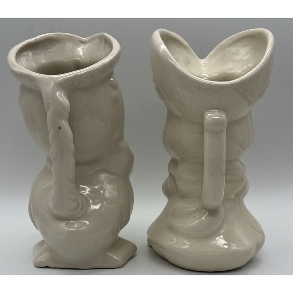 Set of 2 Creamers Milk Pitchers VTG Porcelain Duck & Pig Pitchers 7.5" High - Picture 3 of 7